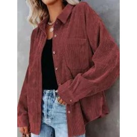 Oversize A Lapel Solid Long Sleeve Casual Outwear