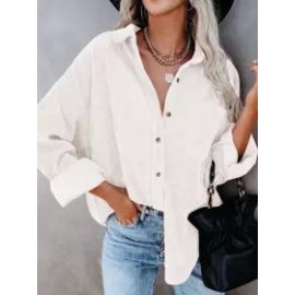 Oversize A Lapel Solid Long Sleeve Casual Outwear