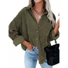 Oversize A Lapel Solid Long Sleeve Casual Outwear