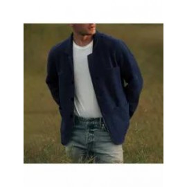 Mens Classic Solid Color Buttoned Jacket