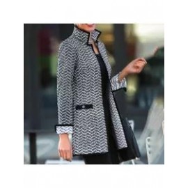 Fashion All-match Print Woolen Coat