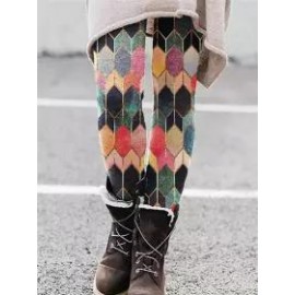 Fashion Print Elasticity Hundred Bottoming Pants