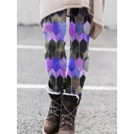 Fashion Print Elasticity Hundred Bottoming Pants