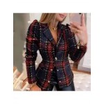 Fashion All-match Check Print Blazer