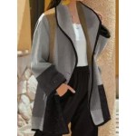 Plaid Casual Double-pocket Woolen Long Sleeves Coat