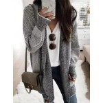 Fashion Pure Colour Long Sleeve Loose Cardigan