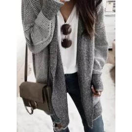 Fashion Pure Colour Long Sleeve Loose Cardigan