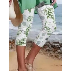 Casual Skinny Printed Three Quarter Pants