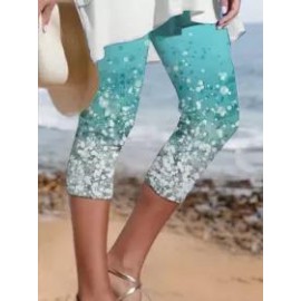 Casual Skinny Printed Three Quarter Pants