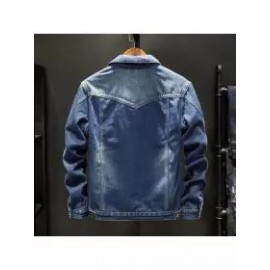 Men's Winter Fleece Thickened Warm Denim Jacket