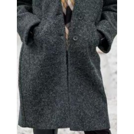 Casual Solid Color Lapel Long Sleeves Coat