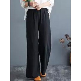 Literature And Art Retro Cotton And Linen Wide-Leg Pants